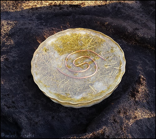 Making an orgone charging plate: underside of charging plate