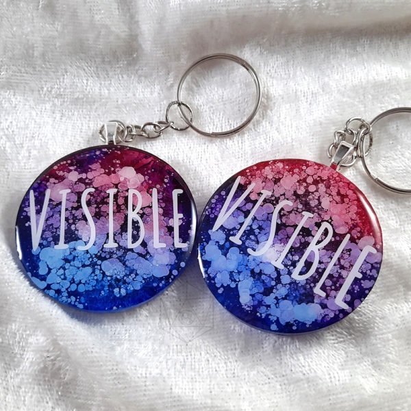 Visible Bi Pride Petri Keychain