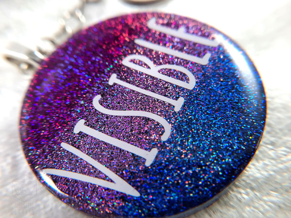 Visible Bi Pride Glitter Keychain