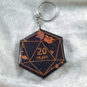 Black and Gold Dice Keychain