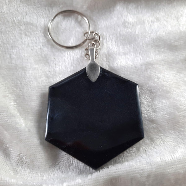 Black and Purple Dice Keychain