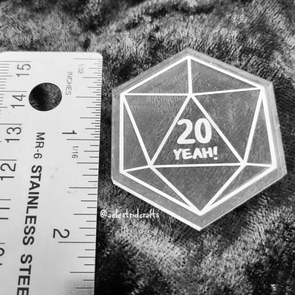 D20 keychain size