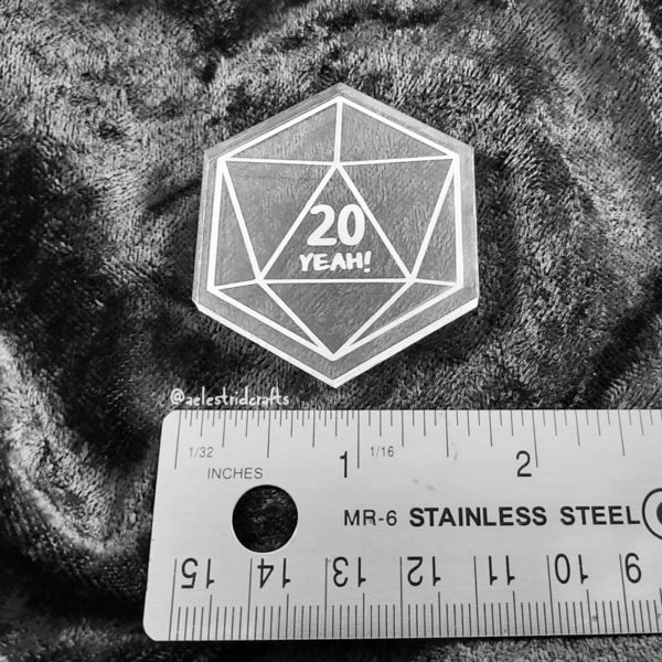 D20 keychain size