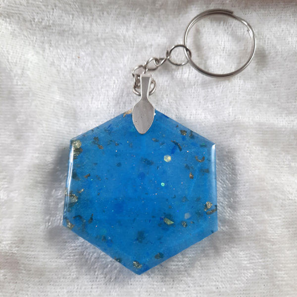 Blue D20 Keychain