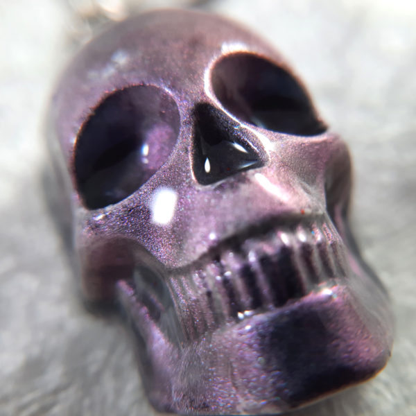 Purple Shimmer Skull Keychain