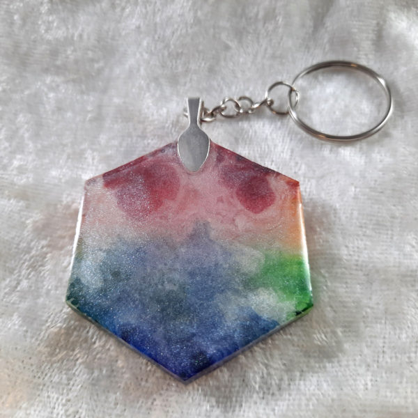 Pride D20 Keychain